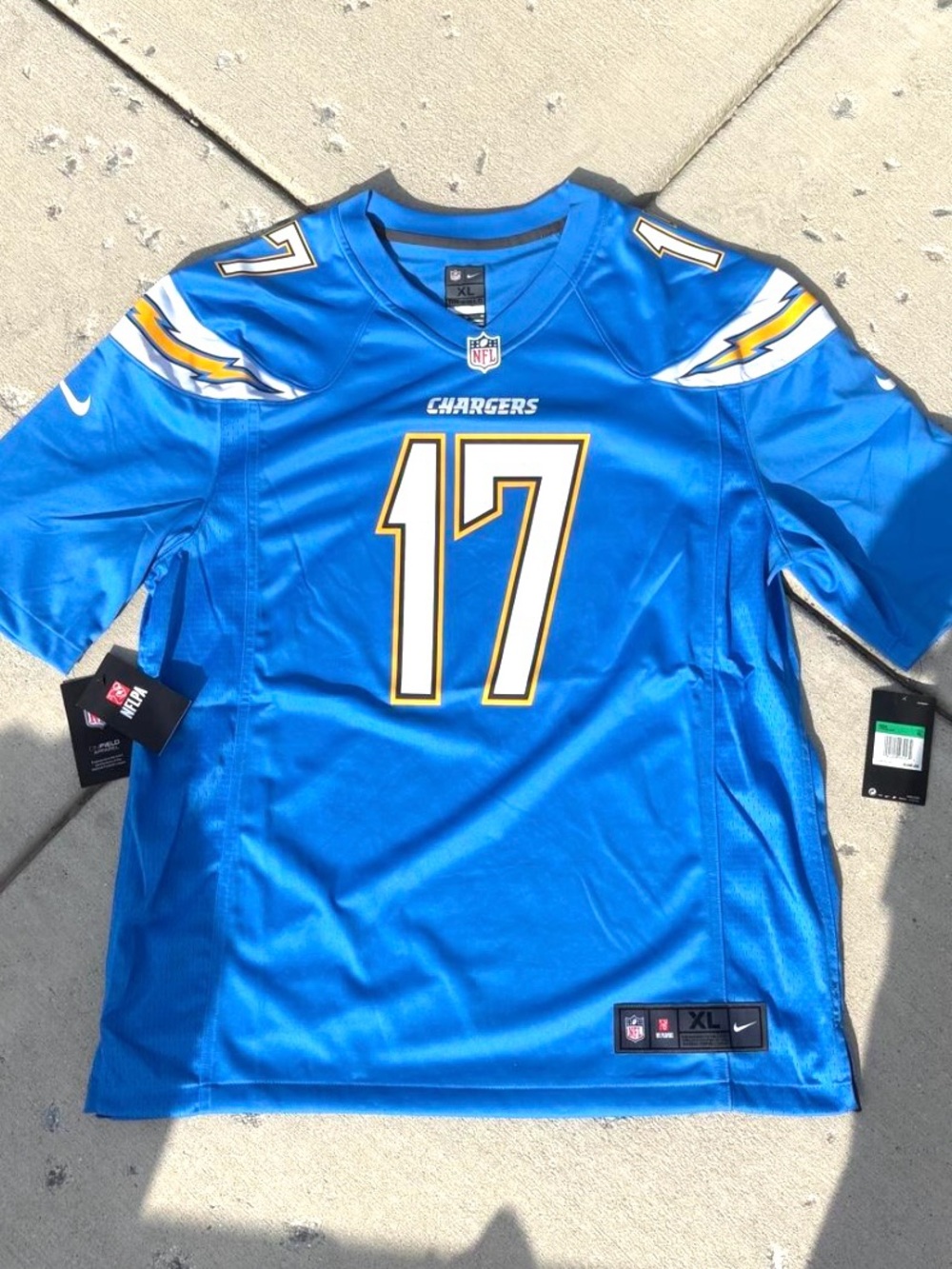 NIKE LOS ANGELES CHARGERS RIVERS JERSEY #17 NWT FOOTBALL NFL Size XL